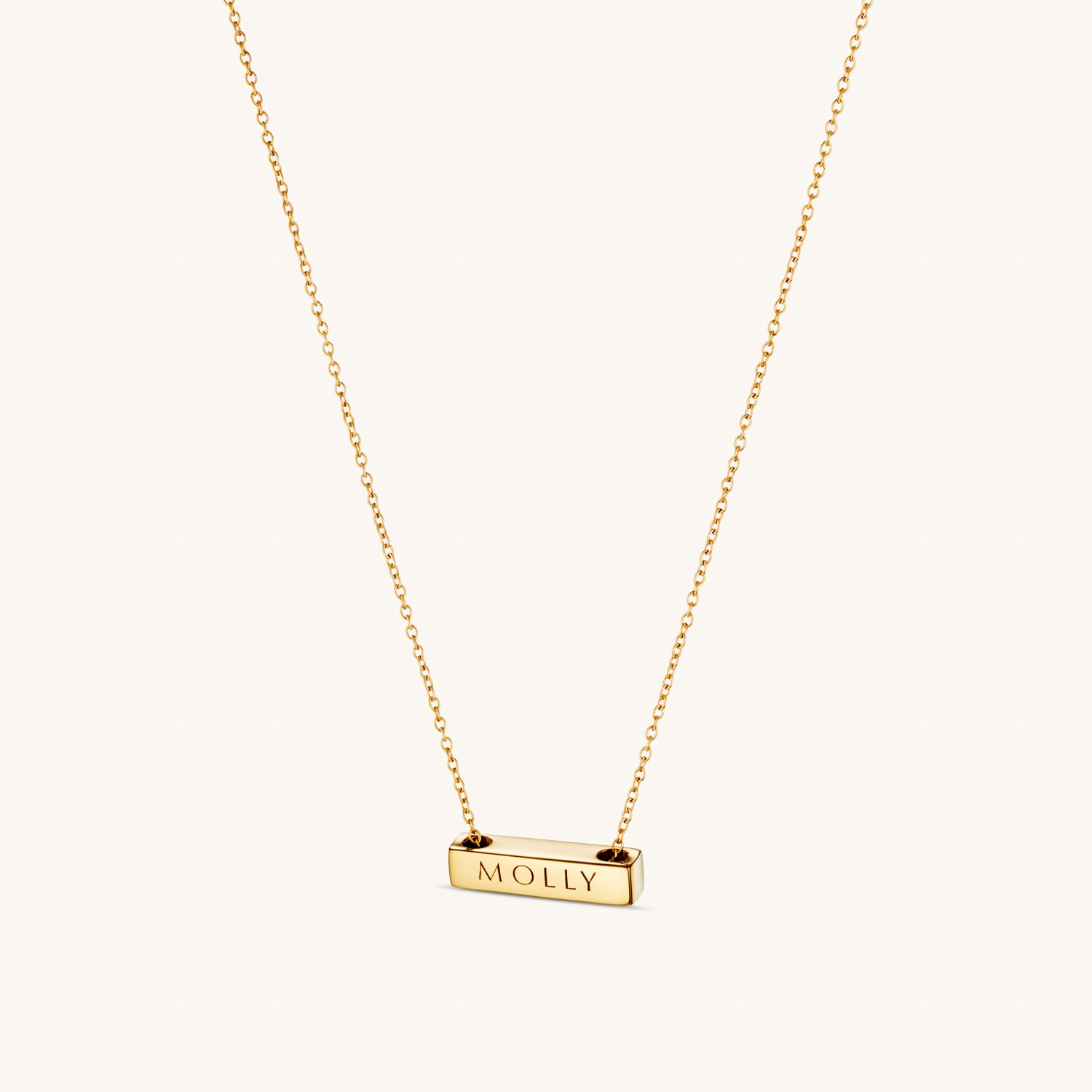 2cm Letter Bar Necklace in Gold Horizontal – Dylan Oaks UK