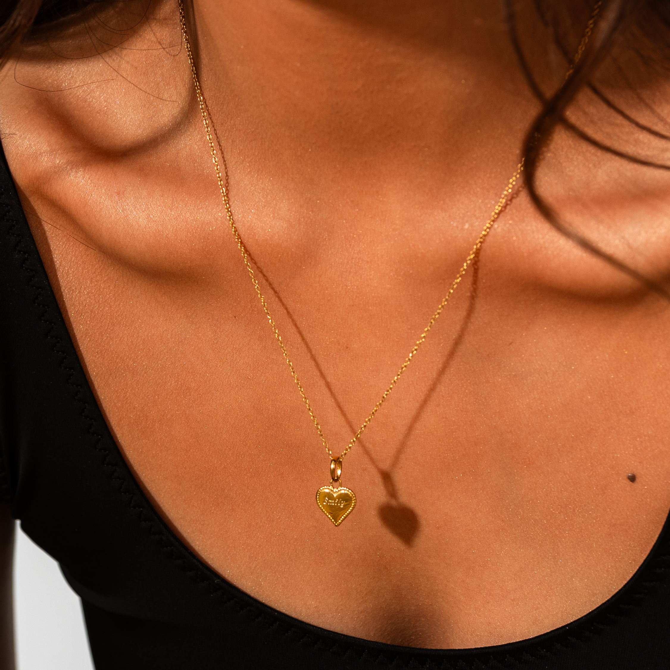 Beaded Heart Pendant Necklace in Gold – Dylan Oaks UK Beaded Heart Pendant Necklace in Gold – Dylan Oaks UK