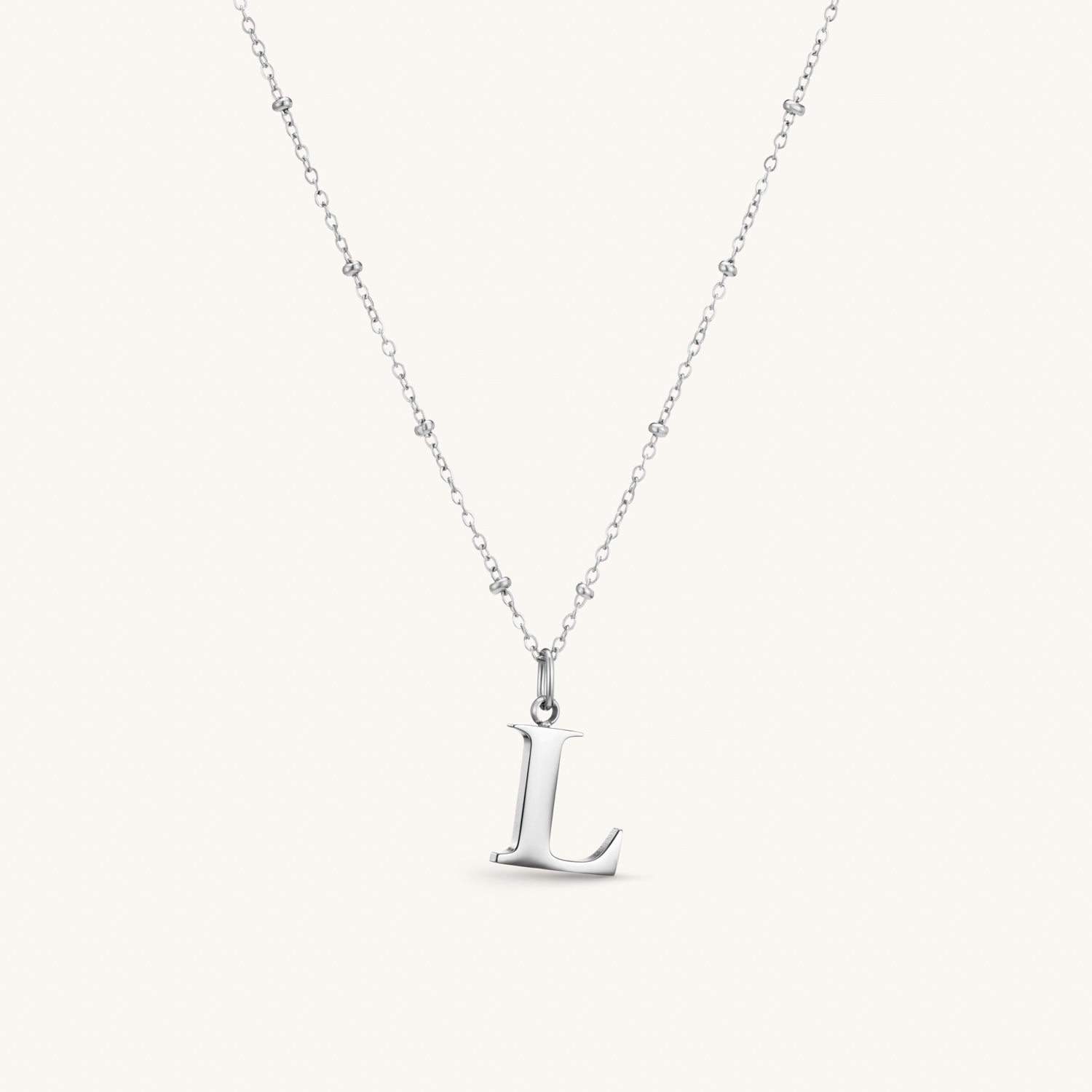 L Initial Necklace Silver – Dylan Oaks UK